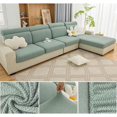 Imagem de Sofá De Estiramento Slipcover Sofá Capa Protetor De Móveis Sofá Macio Com Fundo Elástico Para Crianças, Poliéster Spandex Jacquard Tecido (C,Verde03)