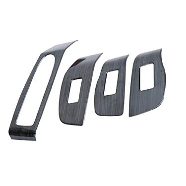 Imagem de Painel de Interruptor de Janela Guarnição de Aço Inoxidável Titânio Preto para CX30 2020 LHD