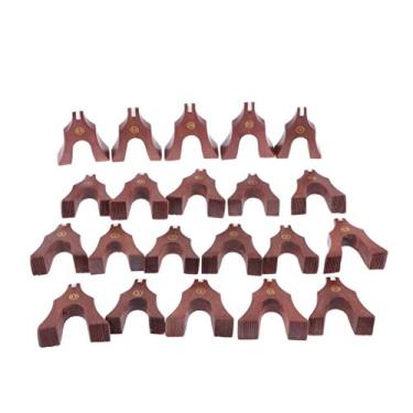 Imagem de Atualize sua cítara Guzheng com peças de ponte de madeira requintadas - conjunto de 21 pontes de substituição Maple Guzheng | Acessórios Koto chineses tamanho 6,8 x 5,3 cm | Ótimo para profissionais