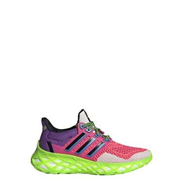 Imagem de adidas Tênis de corrida unissex infantil Ultraboost 5.0 DNA (criança grande), Turbo/Team Shock rosa/branco cristal, 5 Big Kid