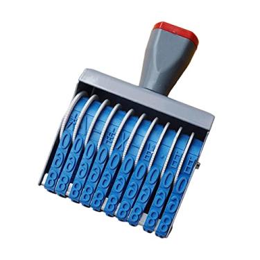 Imagem de Sharprepublic Carimbo de rodinha, carimbo de 10 dígitos com símbolo de números, rodinhas multifuncionais para scrapbook rol, artigos de papelaria