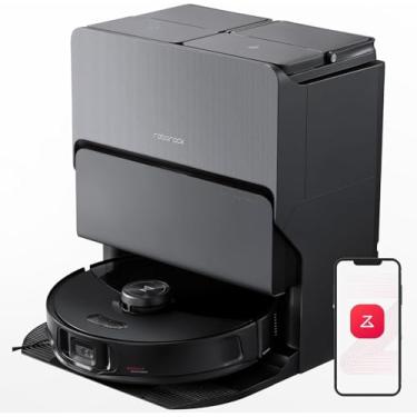 Imagem de Robô aspirador/passa pano sônico Roborock S8 MaxV Ultra, sucção 10000Pa, limpeza dos cantos, autosecagem ar quente, esvazia/reabastece automat., dispensador de detergente, desvio de obstáculos, preto