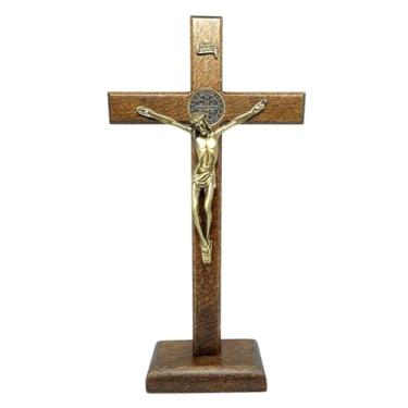 Imagem de Artcruz Crucifixo de Mesa São Bento Madeira 23 cm