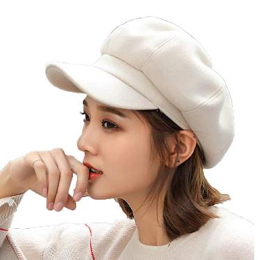 Imagem de Elonglin Boina de Lã com Forro Feminina Boné Cap Europeu Chapéu Cap de Lã com Forro Ouono Inverno 5