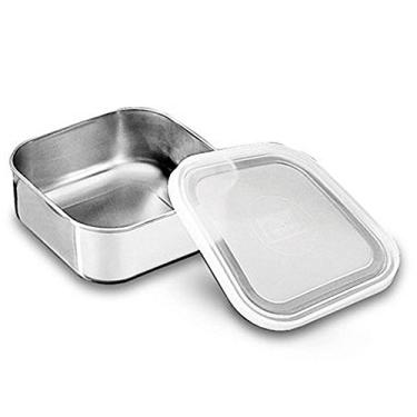 Imagem de Tramontina 61229160 Pote em Aço Inox Quadrado com Tampa Plástica, Prata, 16 cm, 1.2 l