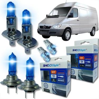 Imagem de Kit lâmpada shocklight super branca farol alto baixo e lanterna h1 h7 