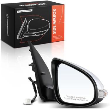 Imagem de A-Premium Espelho retrovisor elétrico do lado do passageiro - compatível com Toyota Corolla 2014 2015 2016 2017 2018 2019 - Espelho retrovisor externo branco dobrável manual aquecido com seta