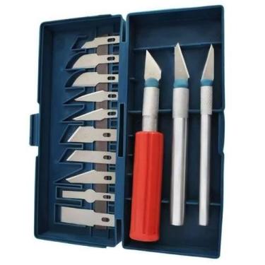 Imagem de Jogo Estiletes Precisao P/ Hobby 13 Laminas 3 Cabos - Tesla Store