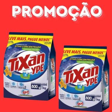 Imagem de 2 Pacotes Sabão em Pó Tixan 800g Lava Roupas - Ypê
