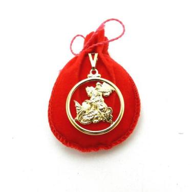 Imagem de Pingente São Jorge 3cm Folheado Ouro 18K Pi107 - WNBIJOUTERIAS