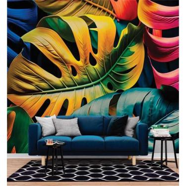 Imagem de Papel de Parede 3D Painel 2,5M Costela de adão Decorado Folhagem Auto 