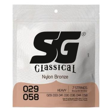 Imagem de Encordoamento sg p/violao nylon bronze 65 35 prata tensao alta pesada 