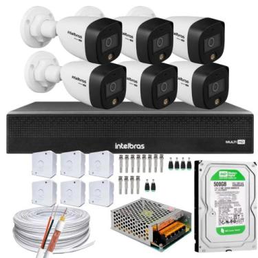 Imagem de Kit 6 Câmera Segurança Intelbras Full Notuna Colorida Hd 500gb