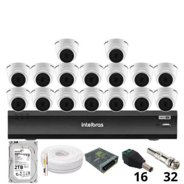 Imagem de Kit 16 Câmeras Intelbras 1220 D Mic 1080p Com Microfone Dvr Intelbras 