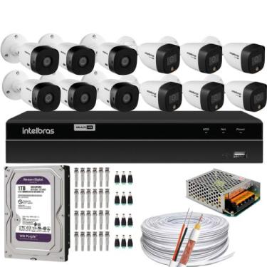 Imagem de Kit 12 Câmeras Intelbras 6 cam Full Color 6 cam 1220b Full Hd Dvr Mhdx