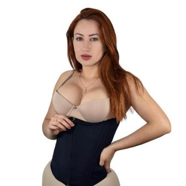 Imagem de Cinta Modeladora Faixa 12 Barbatanas Redutor de Medidas Alta Compressã