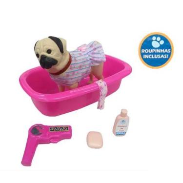 Imagem de Cachorro Brinquedo Com Acessórios Brincar Pet Shop Menina - Adijomar