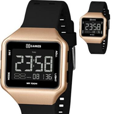 Imagem de Relógio masculino x games quadrado digital preto com rosê xgppd148 pxp