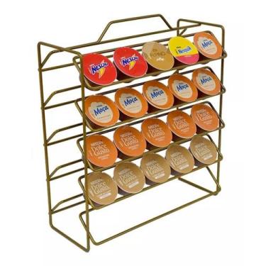 Imagem de Suporte Porta 50 Capsulas Cafe Dolce Gusto Organizador  Dourado - Vape