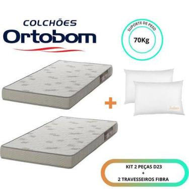 Imagem de Colchão Ortobom  Espuma D23 Light Solteiro 88x188x12 (Kit 2 Peças) + 2