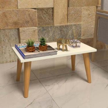 Imagem de Mesa De Centro Baixa Sala Canto Retangular Pés Palito Retrô - Compmove