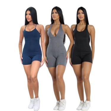 Imagem de Kit 3 Macaquinhos Fitness Academia Shortinho Curto Treino - JinkingSto