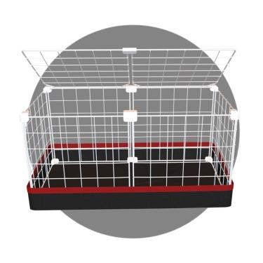 Imagem de Cercado para Porquinho da Índia Coelho 30x60cm Branco com Teto e Tapete Higiênico Fácil Limpar