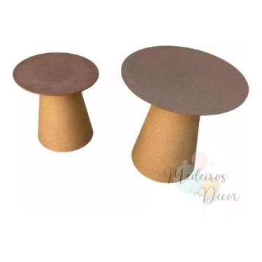 Imagem de Jogo 2 Mesa Cone Desmontável Festa Mdf (cru) - medeiros decor