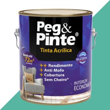 Imagem de Tinta Acrílica para Parede Peg e Pinte 3,6L Eucatex, Verde Olinda