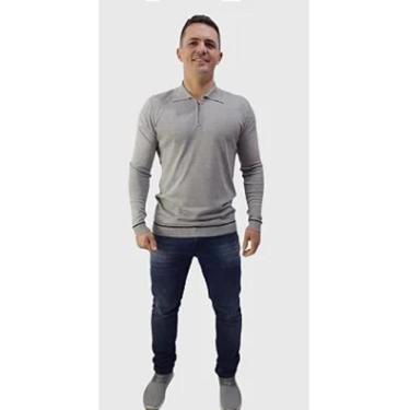 Imagem de Camiseta Gola Polo Masculina Cinza - Tomasini Tricot
