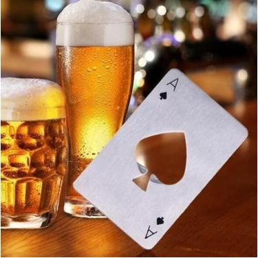 Imagem de 20x Carta Baralho Abridor De Garrafa / Poker Inox Cerveja - PL