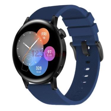 Imagem de Pulseira de Silicone p/ Smartwatch GT3 42mm - 123Smart, Azul Marinho