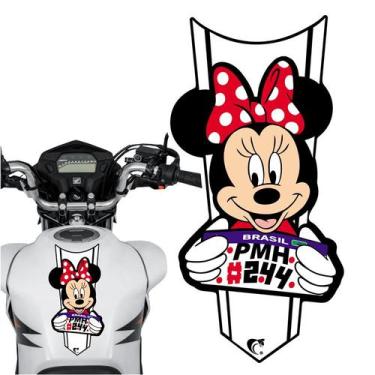Imagem de Adesivo Faixa Gravata sem resina Moto Minnie Branco - Teu Adesivo, Bra