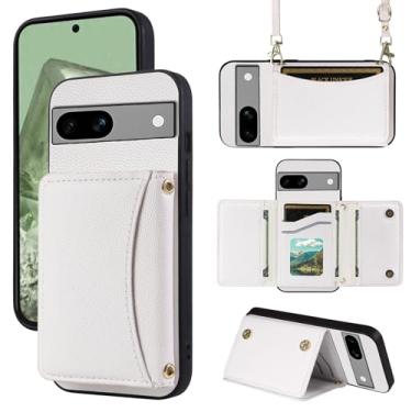 Imagem de Furill Capa de telefone para Google Pixel 7A 5G 2023 capa carteira com alça de ombro transversal e porta-cartão de crédito de couro bolso fino flip bolsa suporte acessórios para celular Pixel7A A7
