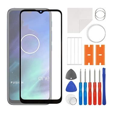 Imagem de SWARK Substituição de lente do painel externo de vidro frontal + OCA compatível com Moto One Fusion (sem tela LCD e digitalizador de toque) com kit de reparo