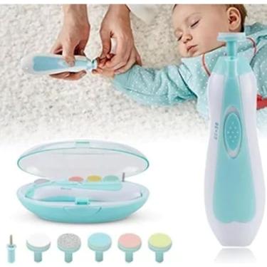 Imagem de Cortador De Unha Bebê Criança Elétrico C/6 Refis (Azul)