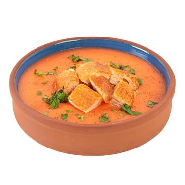 Imagem de Restaurantware - Terracota Cazuelas Terra Tek de 440 ml, 10 potes de barro esmaltados azuis para cozinhar – Pronto para forno, micro-ondas, potes de terracota, laváveis na louça, para cozinhar e