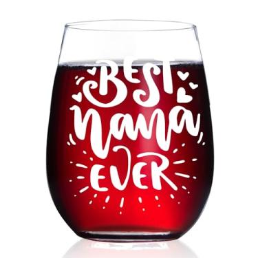 Imagem de HAYOOU Best Nana Ever,Presentes de Dia das Mães para Nana, presentes de avó de netos, netos, presentes de aniversário e Natal para Nova Nana taça de vinho de 425 g
