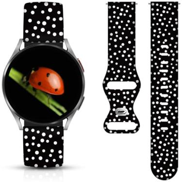 Imagem de Pulseiras de relógio compatíveis com Samsung Galaxy Watch 40 mm, 41 mm, 42 mm, 44 mm, 45 mm e 46 mm, pulseira feminina de silicone de substituição para Galaxy Watch 6 / Watch 5 / Watch 5 Pro / Watch 4 / Watch 4 Classic / Watch 3 / Active 2&1