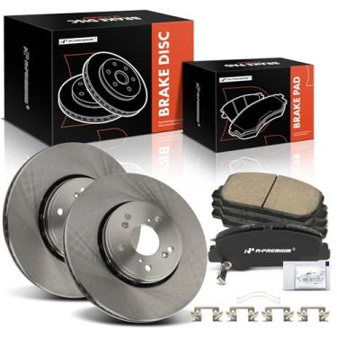 Imagem de A-Premium Rotores de freio a disco ventilados frontais de 12,27 polegadas (311,7 mm) + kit de pastilhas de cerâmica compatível com modelos selecionados Acura - RDX 2013-2018, ILX 2016, conjunto de 6