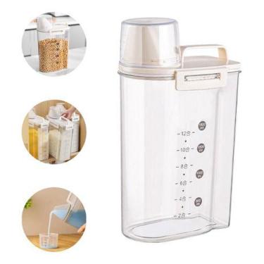 Imagem de Porta Dispenser Sabão Amaciante Lavanderia Raçao Cereal 2l - Y888, Tra