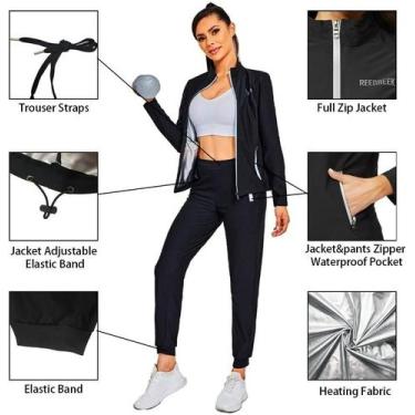 Imagem de Conjunto Fitness Feminino 3 Peças - Calça, Top e Blusa com Capuz - Efe
