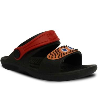 Imagem de Sandalia Papete Infantil Nº 21 ao 32 Babuche Masculino Menino Leve Macio Antiderrapante Escolar 15.18 (Preto-Vermelho, BR, Criança de 1 a 3 anos, Numérico, 22)