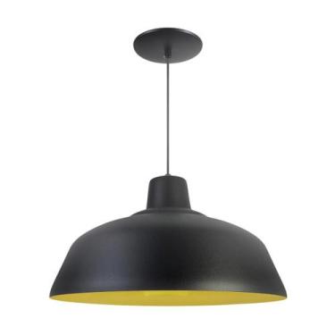 Imagem de Kit 5 Luminária Pendente Retro 40cm Interior Amarelo Com Fiação 110/22