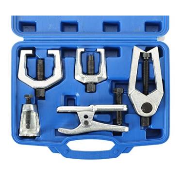 Imagem de ATPEAM Extrator de braço Pitman separador de junta esférica de 5 peças | Conjunto de ferramentas de extremidade de haste de direção para serviço frontal, kit de remoção de divisor