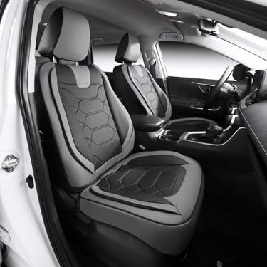 Imagem de OASIS AUTO Capas de assento personalizadas compatíveis com Toyota RAV4 2019-2025 (conjunto completo, preto e cinza)