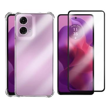 Imagem de Capa Capinha Case Anti Impacto Transparente Premium Silicone + Película de Vidro 3D para Moto G24