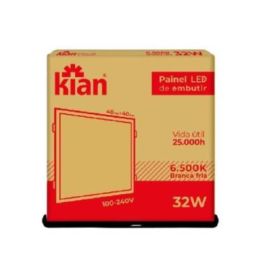 Imagem de Kit 2 Painéis Embutir 32w Quadrada 40x40 Branca Fria Bivolt - Kian