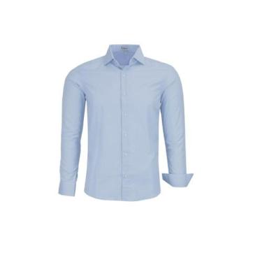 Imagem de Camisa social Lisa Mista manga longa adulto original Amil, Azul bebe, 