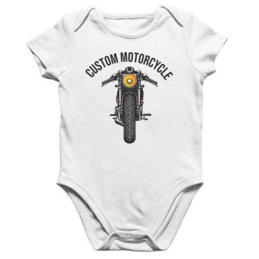 Imagem de Body Bebê Algodão Custom Motorcycle - Foca na Moda, Branco, M